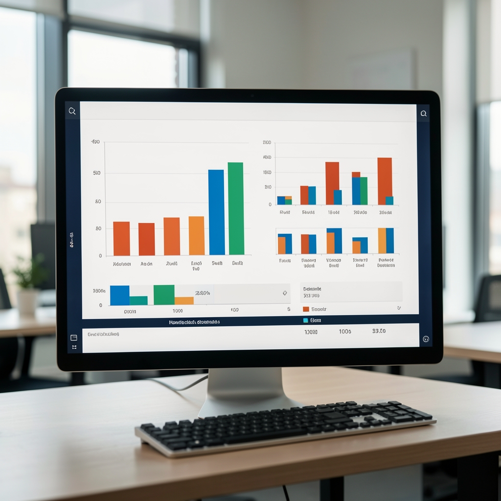 Visualización de datos estadísticos en pantalla para análisis periodístico